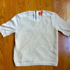 Joe Fresh White Sweater with Cable Detail